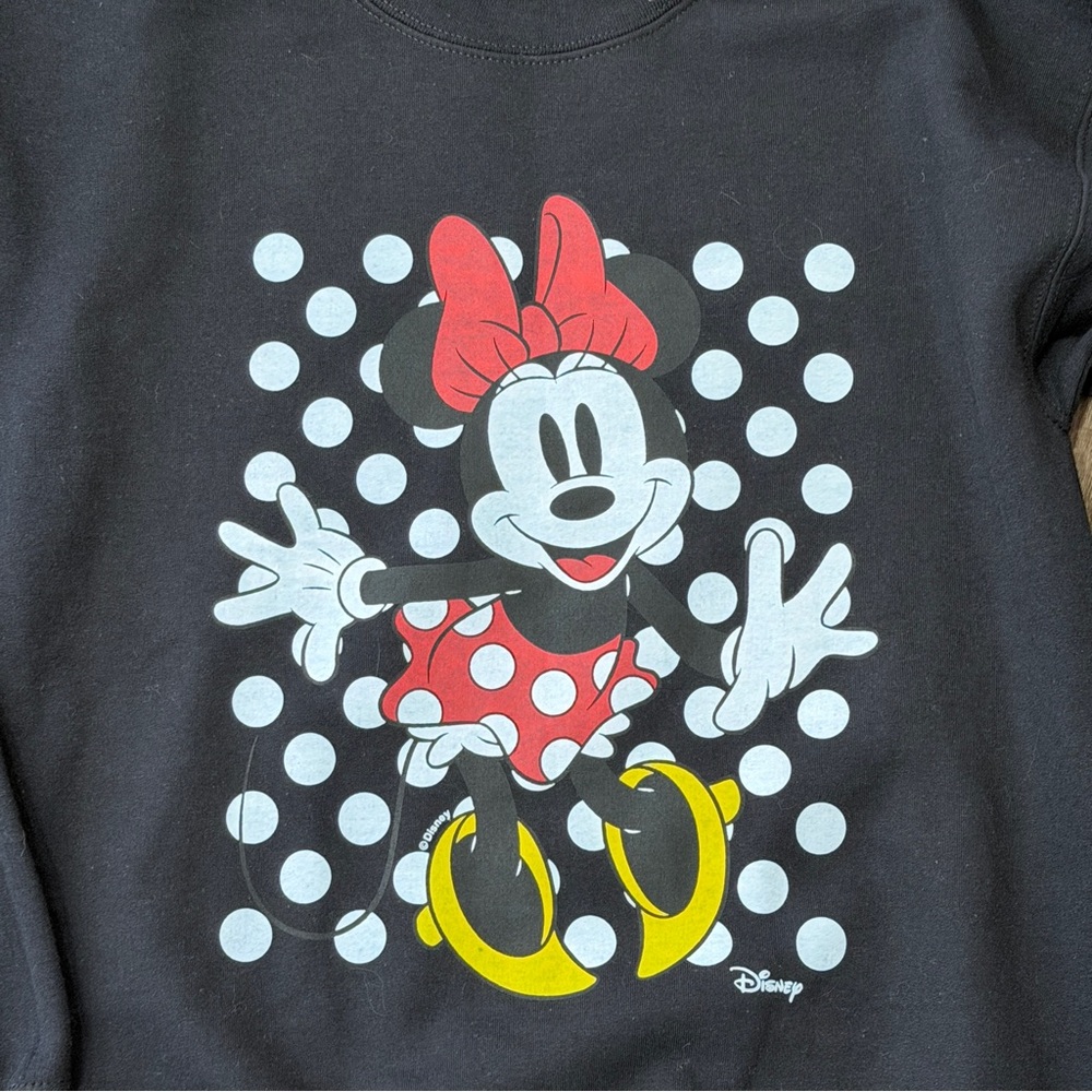 Gildan Heavy Blend Women Sz Small Disney Minnie Mouse SweatShirt Black New - Picture 5 of 7